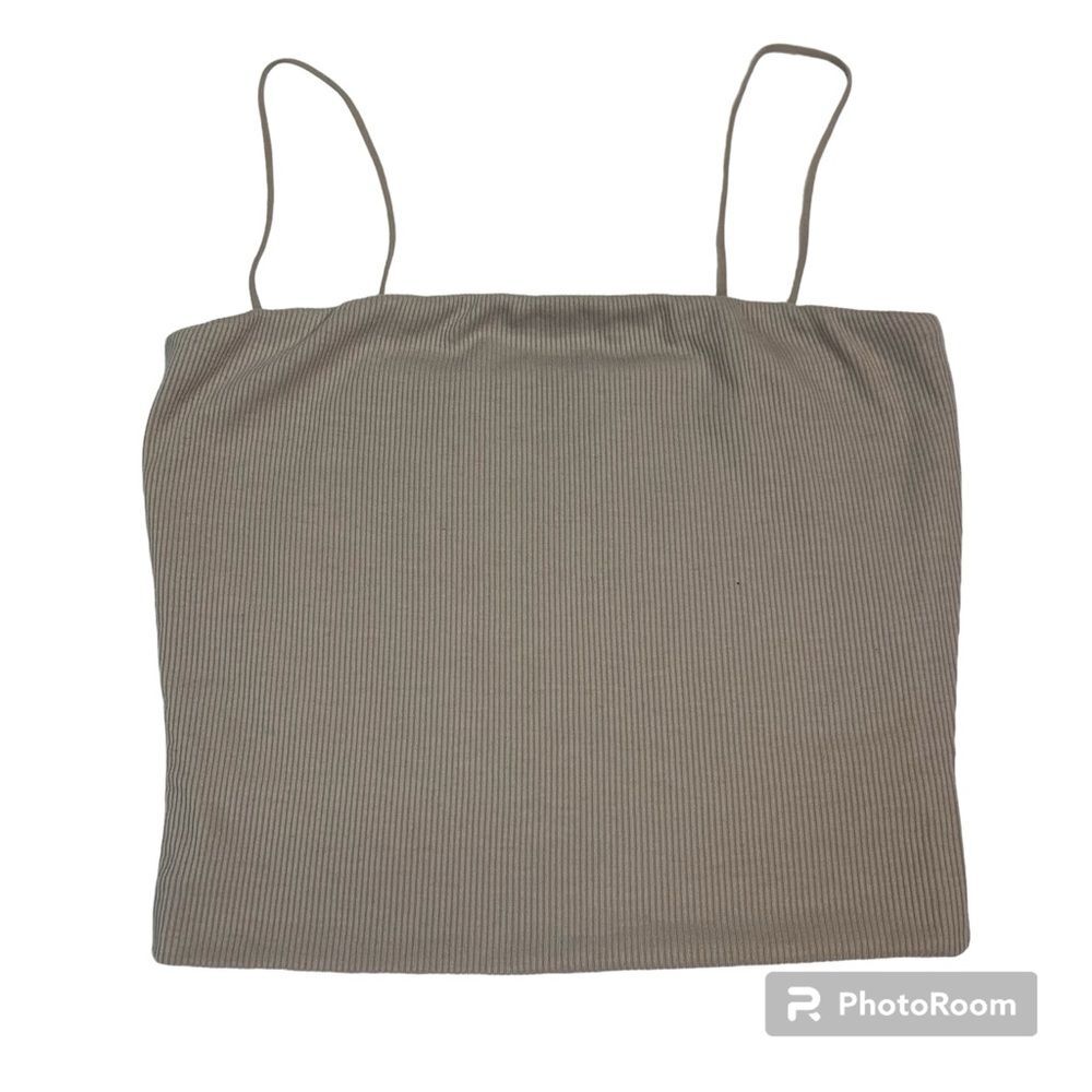 LOVE TREE Cropped Tank Top Tan Size Small
